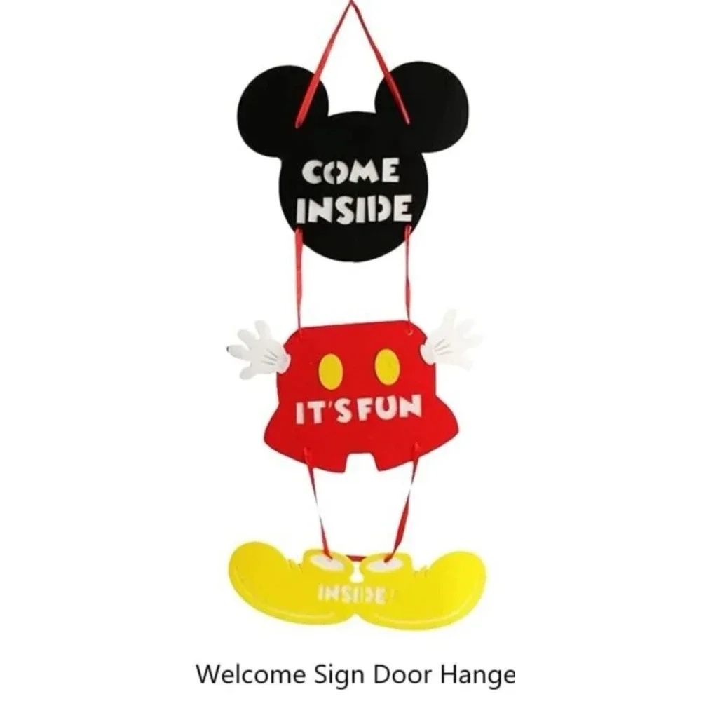 1st Birthday Cartoon Mouse Decorations - Banners, Balloons, Door Hanger, Crown..